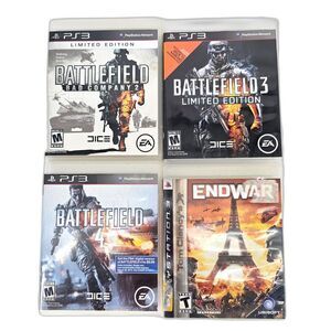 Lot of 4 PS3 Video Games Battlefield 3 End War Battlefield Bad Company 2